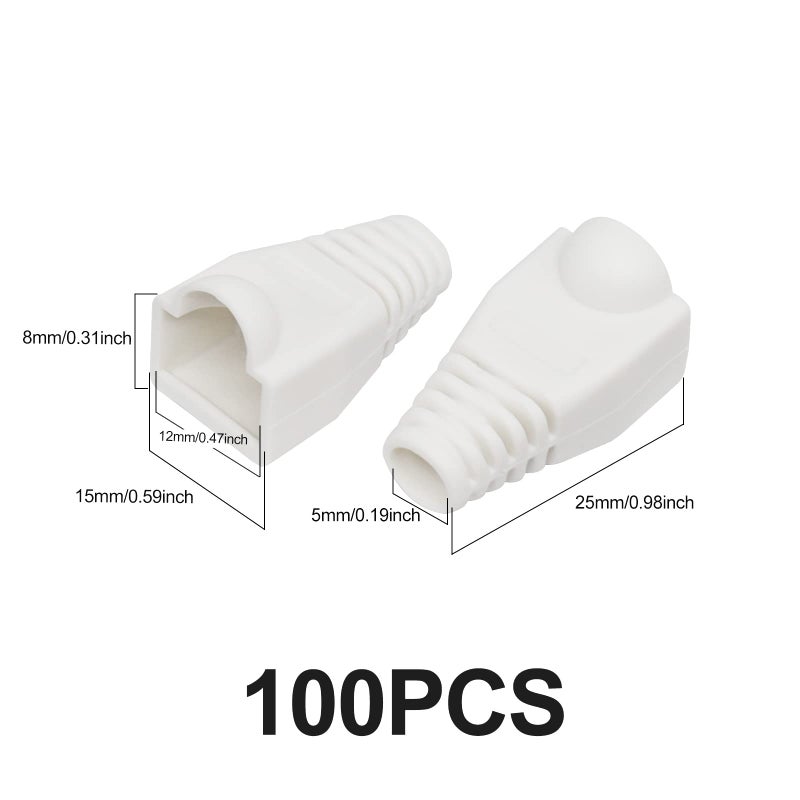 YIOVVOM Soft Plastic Ethernet RJ45 Cable Connector Boots Cover Strain Relief Boots CAT5 CAT5E CAT6 CAT6E 100PCS - Image 5